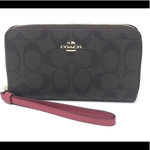 Coach F57468 Signature PVC Zip Phone Wallet